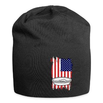 Gold Panning American Flag - Jersey Beanie - black - Front