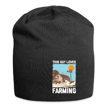 This Guy Loves Farming I Funny Farmer - Jersey Beanie - black - Front