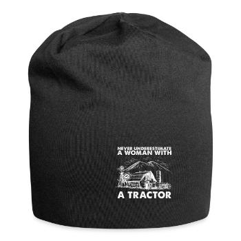 Never Underestimate A Woman With A Tractor - Jersey Beanie - black - Front