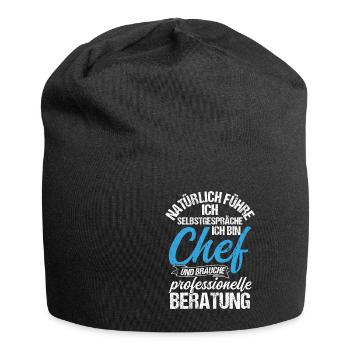 Chef Selbstgespräche Beratung Humor Spruch Geschen - Jersey-Beanie - Schwarz - Vorne