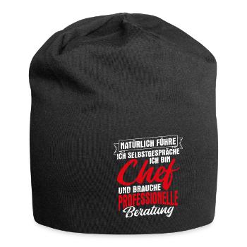 Chef Selbstgespräche Beratung Lustiger Spruch Vorg - Jersey-Beanie - Schwarz - Vorne