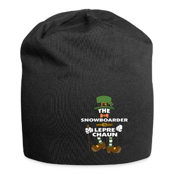 Le Snowboarder Leprechaun St Patrick’s Day - Bonnet en jersey - noir - Devant