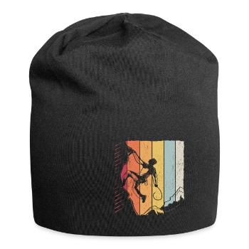 Bergsteiger Kletterer Bouldern Vintage Berge Felse - Jersey-Beanie - Schwarz - Vorne