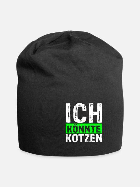 Ich Könnte Kotzen - Anti Montag Party Geschenk Chi - Jersey-Beanie - Schwarz