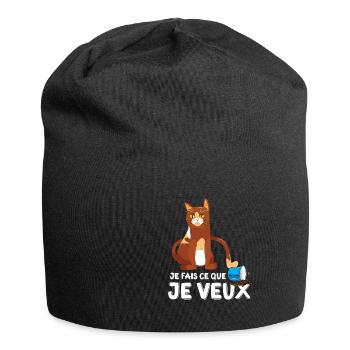 Chat Je Fais Ce Que Je Veux Cadeau Chaton Chat - Jersey-Beanie - Schwarz - Vorne