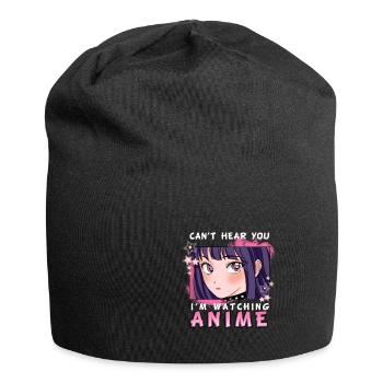 Je ne t’entends pas, je regarde l’anime I otaku girl - Bonnet en jersey - noir - Devant