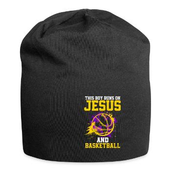 THIS BOY RUNS ON JESUS AND BASKETBALL - Jersey-Beanie - Schwarz - Vorne