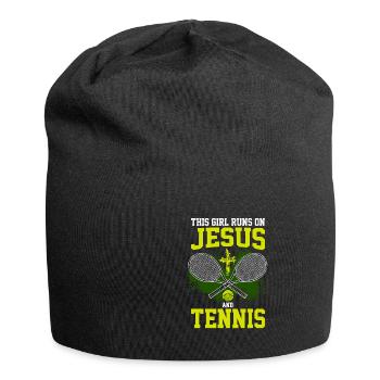 THIS GIRL RUNS ON JESUS AND TENNIS - Jersey-Beanie - Schwarz - Vorne