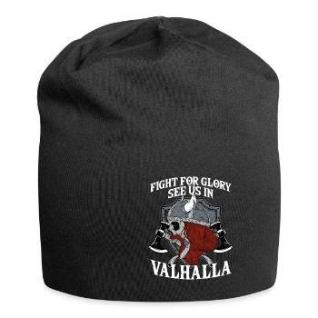 Fight For Glory See Us In Valhalla I Mythologie - Jersey-Beanie - Schwarz - Vorne