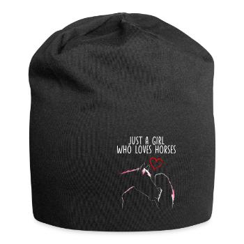 HORSEANDGIRLJUSTAGIRLWHOWLOVESHORSES - Jersey Beanie - black - Front