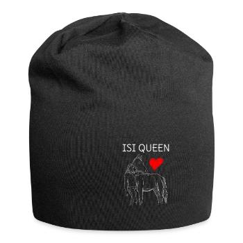 RIDERANDHORSEILLUSTRATION2 ISIQUEEN - Jersey Beanie - black - Front
