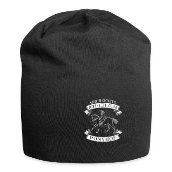 RIDEROUTLINEMIREICHTSICHGEHZUMPONYHOF - Jersey-Beanie - Schwarz - Vorne