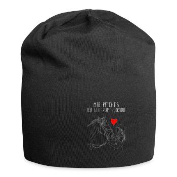 OUTLINEHORSEANDGIRLMIREICHTSICHGEHJZUMPONYHOF - Jersey-Beanie - Schwarz - Vorne