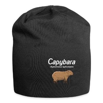 Capybara Geschenk Idee Süß Wasserschwein Capybara - Jersey-Beanie - Schwarz - Vorne