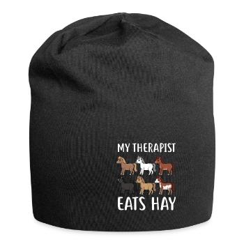 HORSESPACKMYTHERAPISTEATSHAY - Jersey Beanie - black - Front