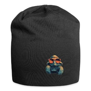 Tortue avec lunettes de soleil - Célébrez le Jour de la Terre - Bonnet en jersey - noir - Devant