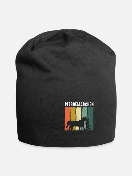 Pferdemädchen I Reiten Haflinger Pferdehof - Jersey-Beanie - Schwarz