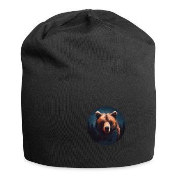 Illustration eines Bären Wald minimalistischen - Jersey-Beanie - Schwarz - Vorne