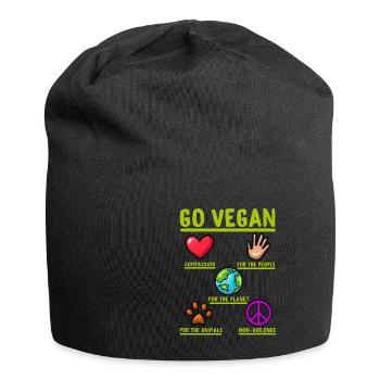 Go Vegan Cadeau drôle d’herbivore - Bonnet en jersey - noir - Devant
