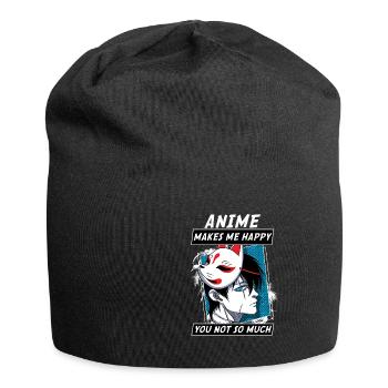ANIME BOYS4 ANIMEMAKESMEHAPPYYOUNOTSOMUCH - Jersey Beanie - black - Front