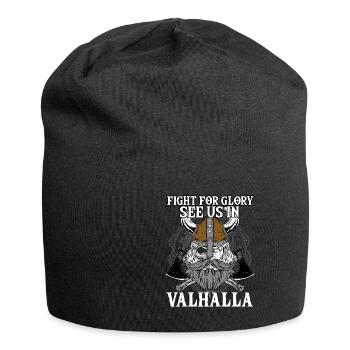 Fight For Glory See Us In Valhalla I Mythologie - Jersey-Beanie - Schwarz - Vorne