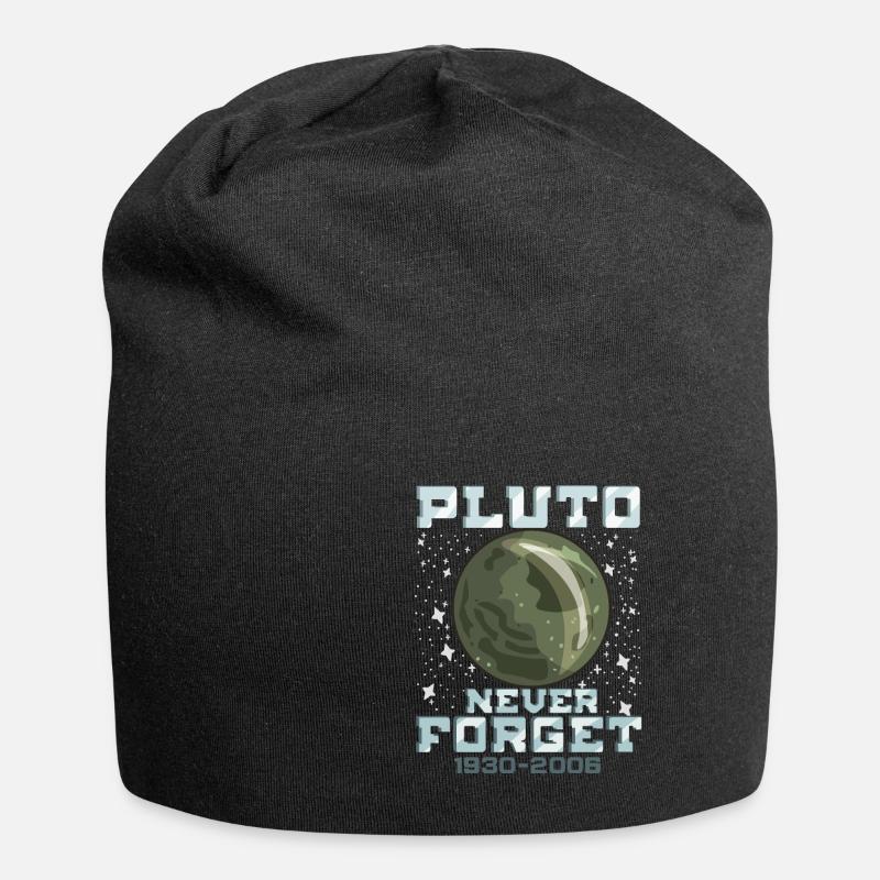 Pluto Never Forget Funny Space Planet Gift - Jersey-Beanie - Schwarz