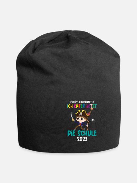 Einschulung Schule Pirat Schulanfang Geschenk - Jersey-Beanie - Schwarz