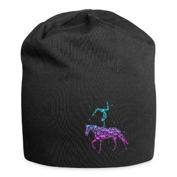 Voltigieren Reiten Pferd Spruch Reiter Reitverein - Jersey-Beanie - Schwarz - Vorne