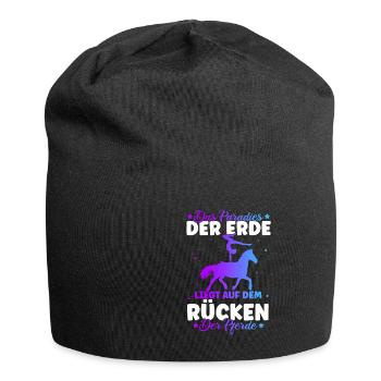 Reiten Pferd Spruch Reiterin Reiterhof Reitverein - Jersey-Beanie - Schwarz - Vorne