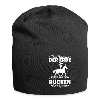 Reiten Pferd Spruch Reiterin Reiterhof Reitverein - Jersey-Beanie - Schwarz - Vorne