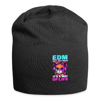 Edm Rave EDM ist keine Musik, sondern Leben Katzenkopfhörer - Jersey-Beanie - Schwarz - Vorne