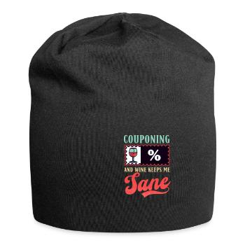 Couponer Couponing Wine Keeps Me Sane - Jersey Beanie - black - Front