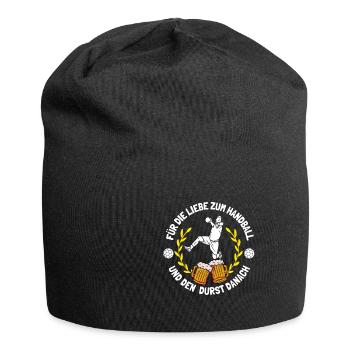 Stolzer Handball Papa Bier lustiges Geschenk Vater - Jersey-Beanie - Schwarz - Vorne