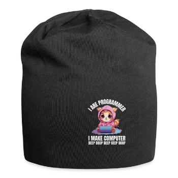 I'm a programmer. I'm doing Computer Beep - Jersey Beanie - black - Front