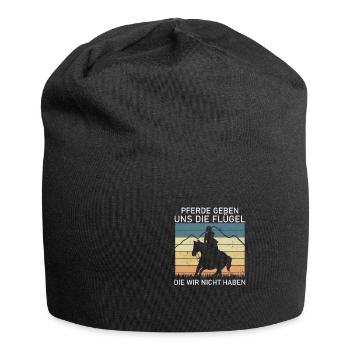 Pferde geben uns die Flügel die wir nicht haben - Jersey-Beanie - Schwarz - Vorne