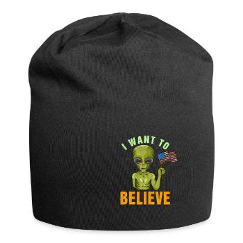Je veux croire le cadeau de geek extraterrestre martien - Bonnet en jersey - noir - Devant
