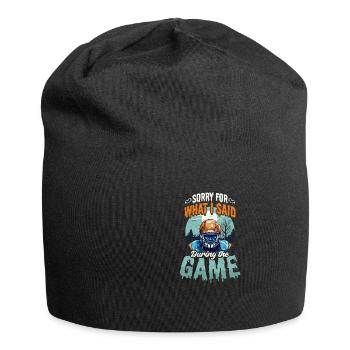 Fußball Halloween Tut mir leid, was ich während des Spiels gesagt habe - Jersey-Beanie - Schwarz - Vorne