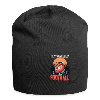 Fußball Halloween Wanna Fußball spielen - Jersey-Beanie - Schwarz - Vorne