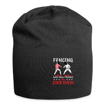 Fencing New Friends And Stab Them - Jersey Beanie - black - Front