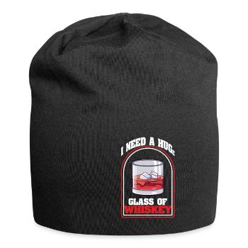 I Need a Huge Glass of Whiskey Lover - Jersey Beanie - black - Front