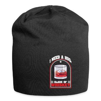 I Need a Huge Glass of Whiskey Lover - Jersey Beanie - black - Front
