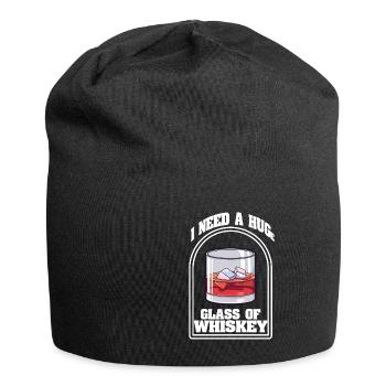 I Need a Huge Glass of Whiskey Lover - Jersey Beanie - black - Front