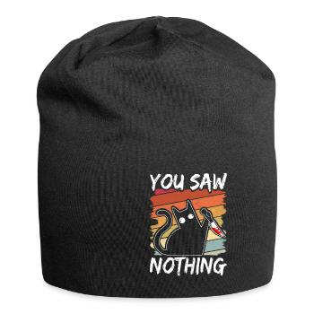 You Saw Nothing Black Cat Sarcasm Murder Blood - Jersey Beanie - black - Front