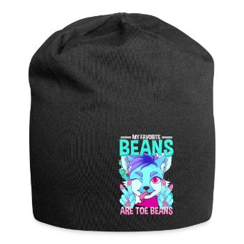 My favorite beans are toe beans I Furry Fandom - Jersey Beanie - black - Front