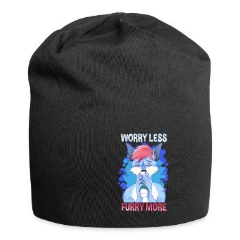 Worry less Furry more I Fursona Cosplay Fandom - Jersey Beanie - black - Front