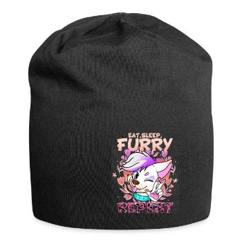 Eat Sleep Furry Repeat I Furries Fandom Cosplay - Jersey-Beanie - Schwarz - Vorne