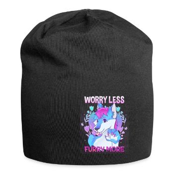 Worry less Furry more I Fursona Cosplay Fandom - Jersey Beanie - black - Front