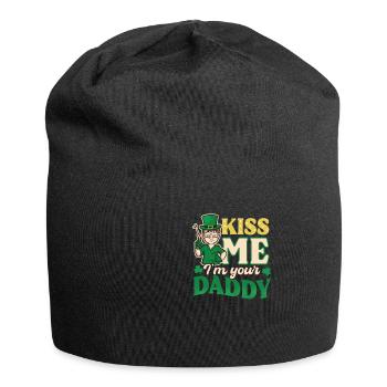 St Patricks Day infirmière m’embrasse, je suis papa - Bonnet en jersey - noir - Devant