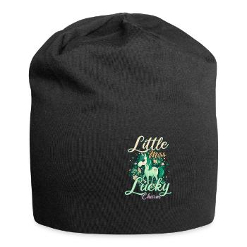 Irish Unicorn St Patricks Little Lucky - Jersey Beanie - black - Front