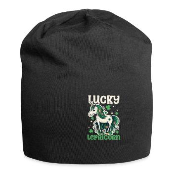 Irish Unicorn St Patricks Lucky Lepricorn - Jersey Beanie - black - Front